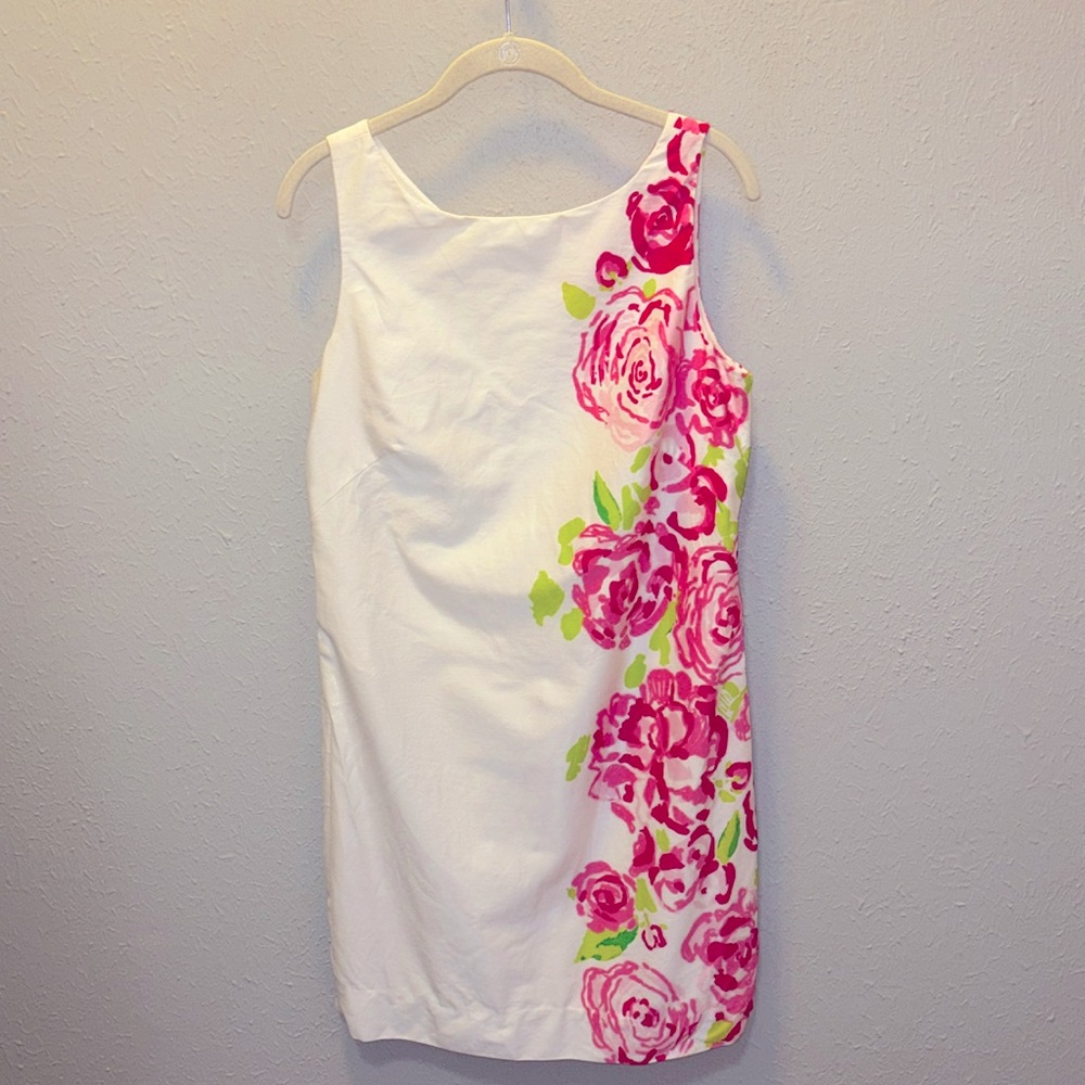 Lily Pulitzer Spring Summer Floral Dress Pink White Women’s Size 8